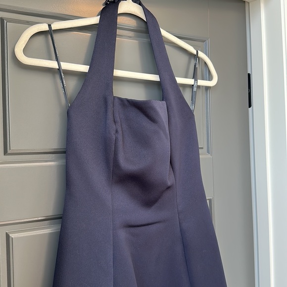 LORI ANN Navy A Line Ball Gown With Shawl - Picture 2 of 5